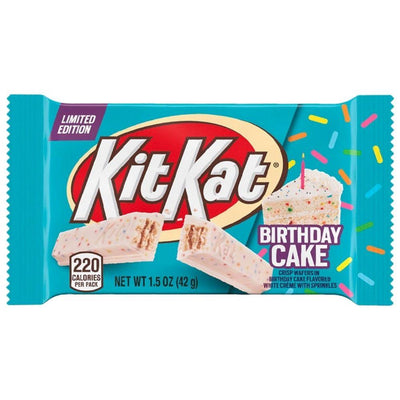 Kit Kat Birthday Cake Limited Edition, barretta di wafer ricorperto da cioccolato bianco da 42g (4753634230369)