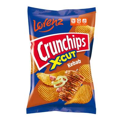 Confezione di patatine al kebab Lorenz Crunchips X-Cut Kebab da 140g