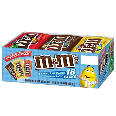 M&M's Variety Pack, 3 gusti misti di  M&M's in 18 pacchetti da 866.6g (4762824573025)