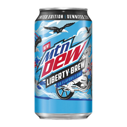 Mountain Dew Limited Edition Liberty Brew, soda frizzante al limone da 330 ml (4047318581345)