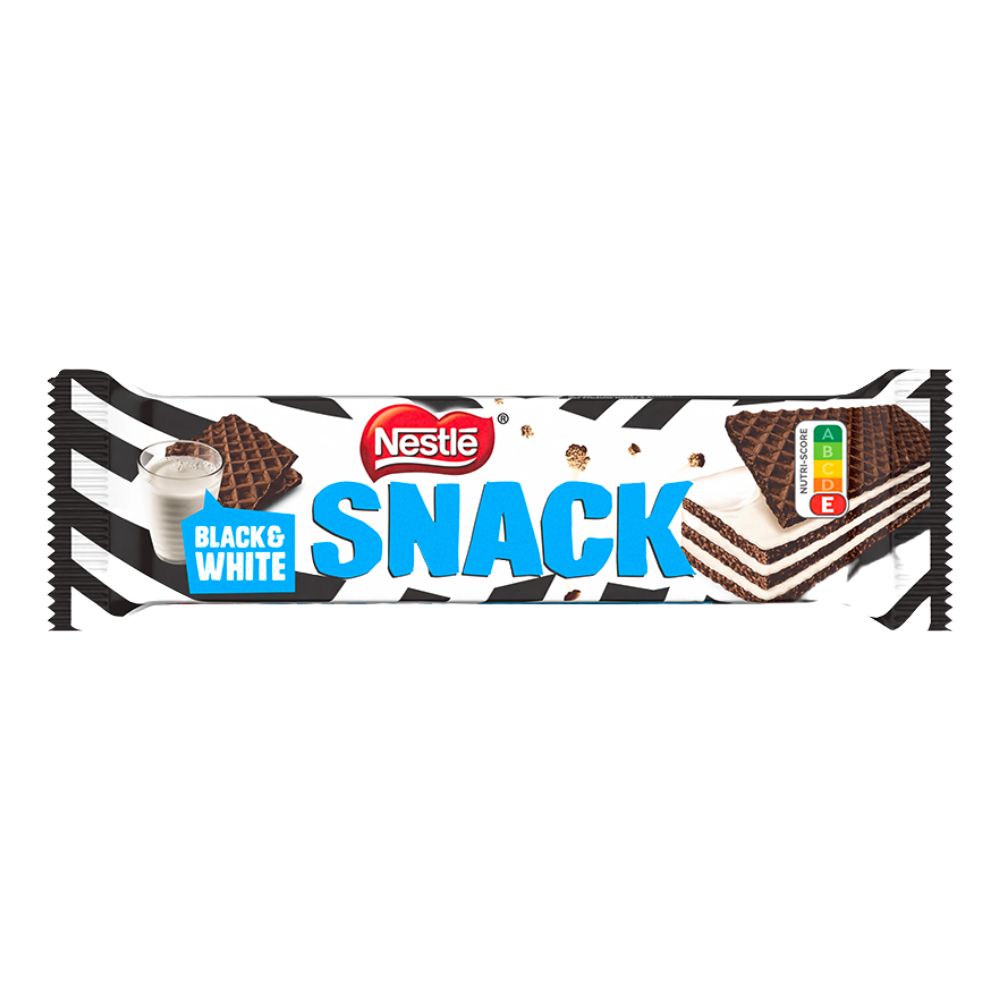 Nestlè Black &amp; White Snack - barretta di wafer al cioccolato ripieno di ...