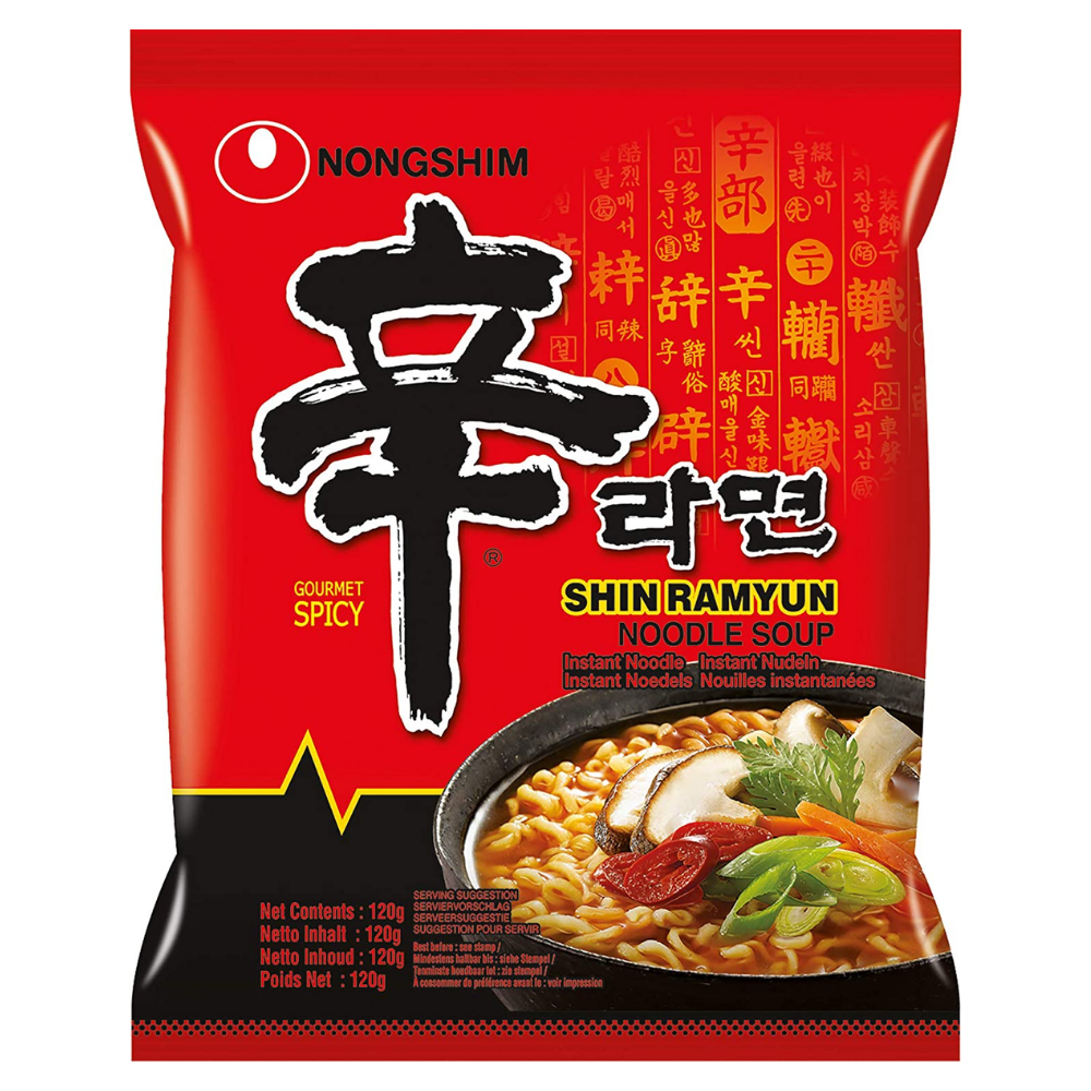 Nongshim Shin Ramyun Noodle Spicy - noodle istantanei piccanti da 120g –  American Uncle