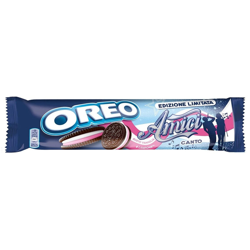 Oreo Amici Limited Edition Vaniglia e Lampone, biscotti con crema al gusto di vaniglia e lampone da 157g