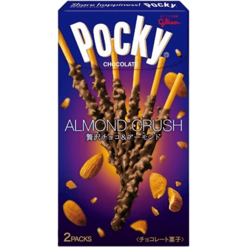 Pocky Almond Crush Chocolate, biscotti rivestiti di cioccolato e mandorle da 46g