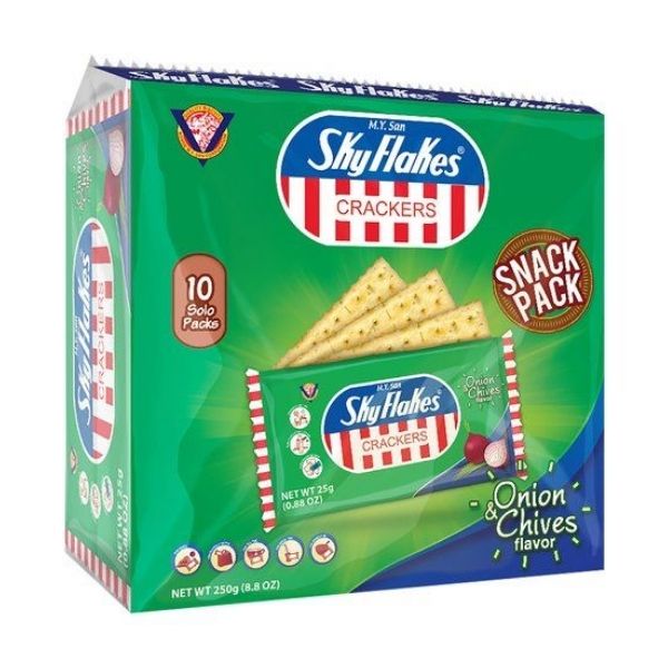 Sky Flakes Cracker Onion & Chives Flavor, crackers cipolla e erba cipollina da 250g