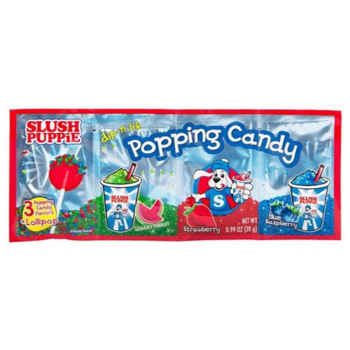 Slush Puppie Dip-N-Lik Popping Candy, confezione da 28g caratterizzata da un lecca-lecca e da caramelle frizzanti in vari gusti (4101502500961)