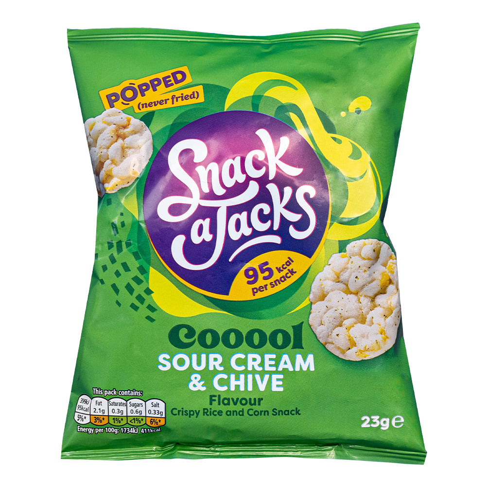 Snack a Jacks Sour Cream & Chive snack di riso al gusto di panna