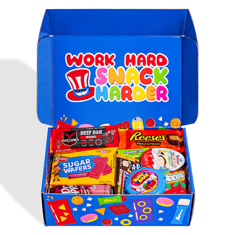 Snack box “Cool to be Happy”, scatola a sorpresa da 20 snack dolci, salati e bevande