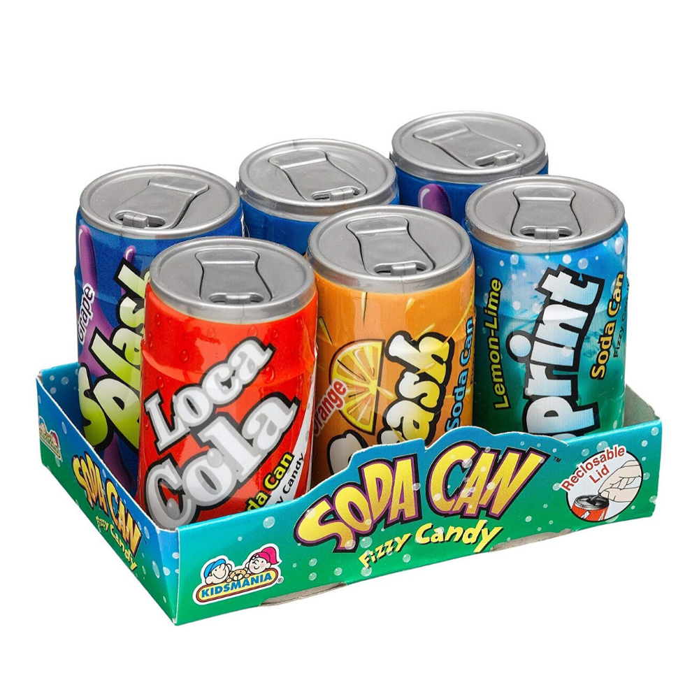 Soda Can Fizzy Candy 6pk - mini lattine di caramelle frizzanti alla ...