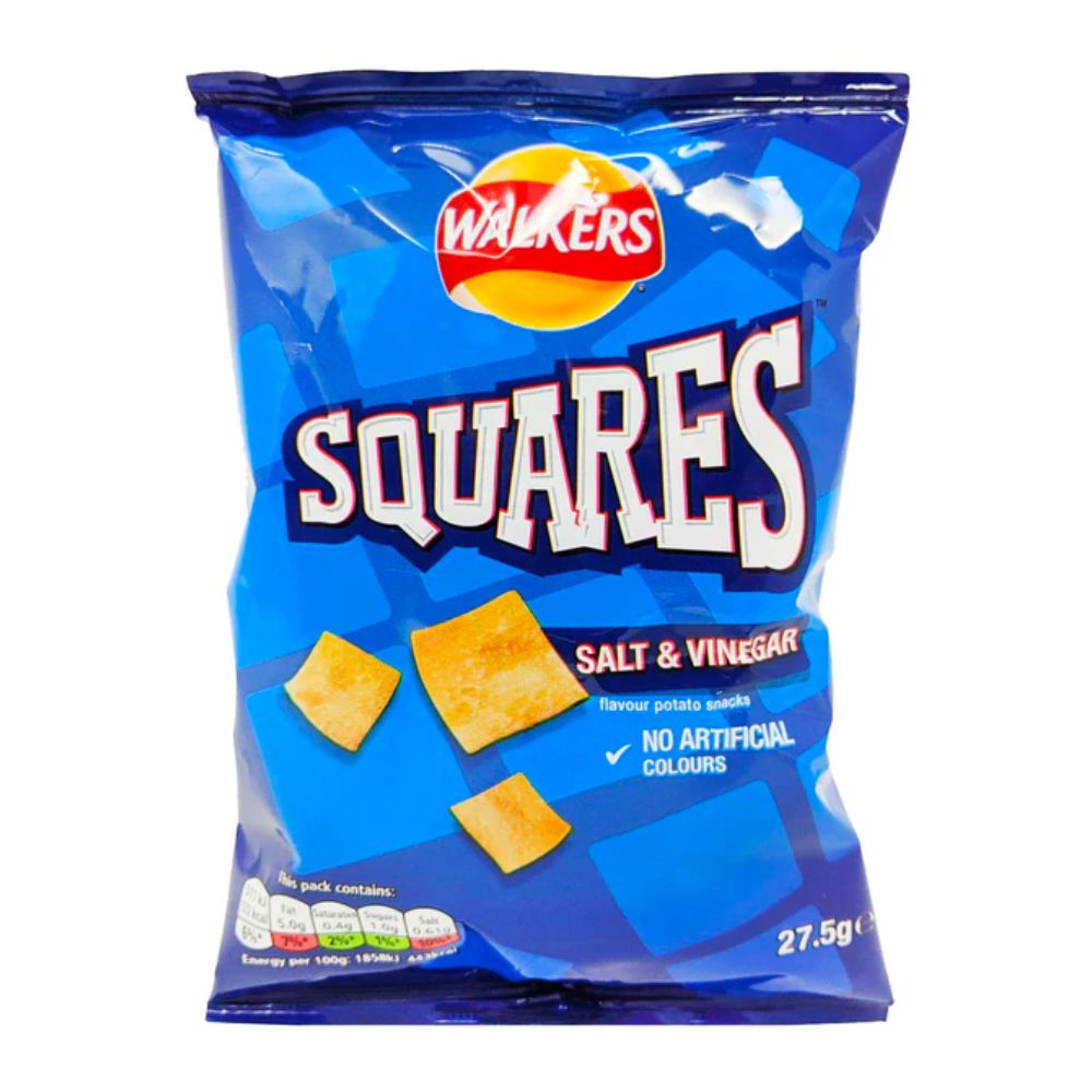 Squares Salt & Vinegar, snack al sale e all'aceto da 27.5g