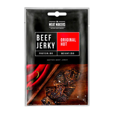 Confezione di carne secca The Meat Makers Beef Jerky Original Hot da 35g