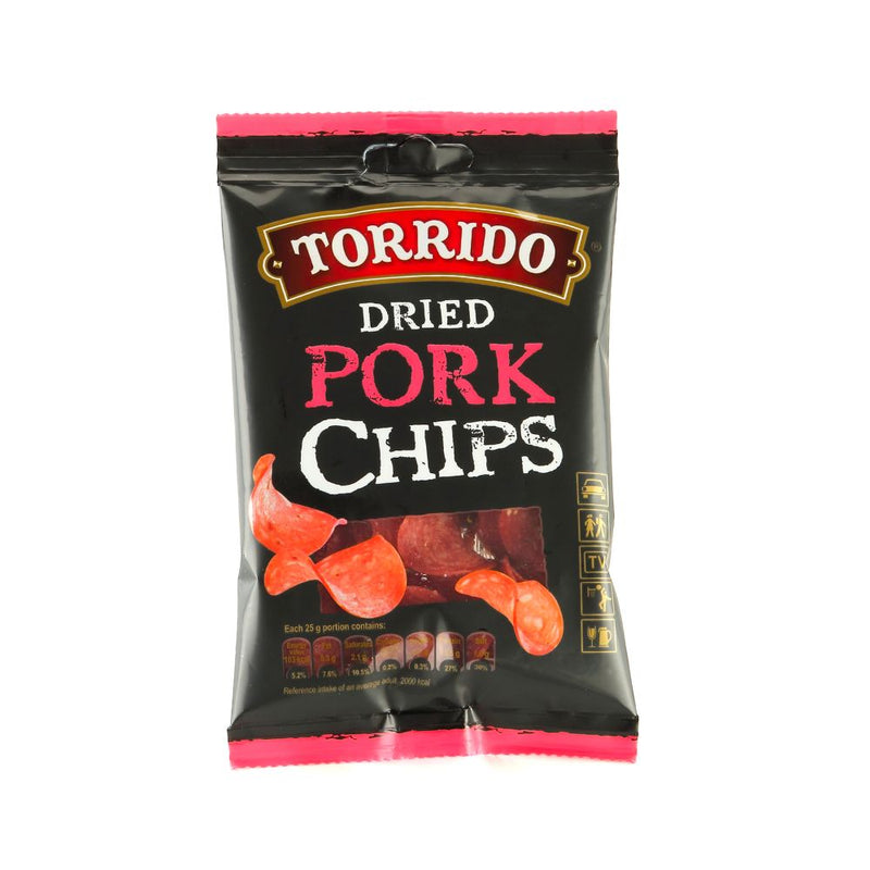Confezione di salame Torrido Dried Pork Chips da 25g