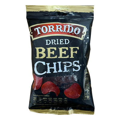 Confezione di salame Torrido Dried Beef Chips da 25g