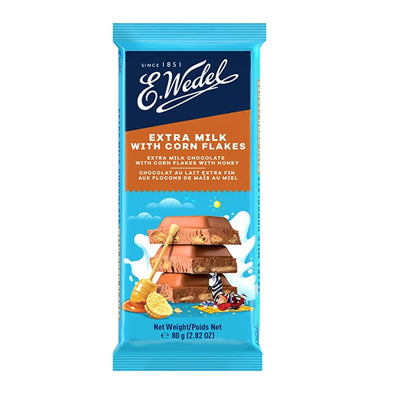 Confezione di cioccolato Wedel Choco Extra Milk Cornflakes da 80g