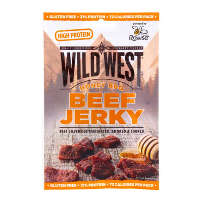 Confezione di carne secca al miele Wild West Honey BBQ Beef Jerky da 25g