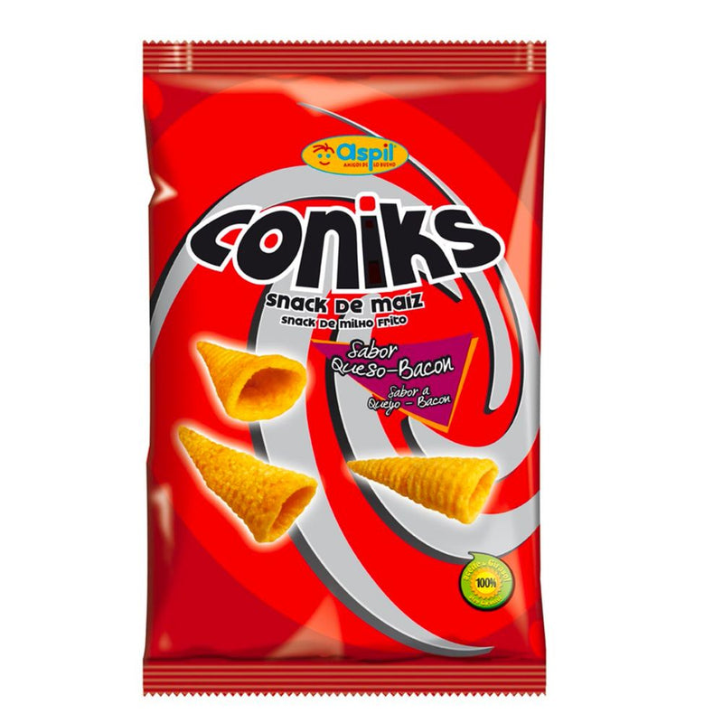 Confezione di snack Aspil Coniks formaggio e bacon da 40g