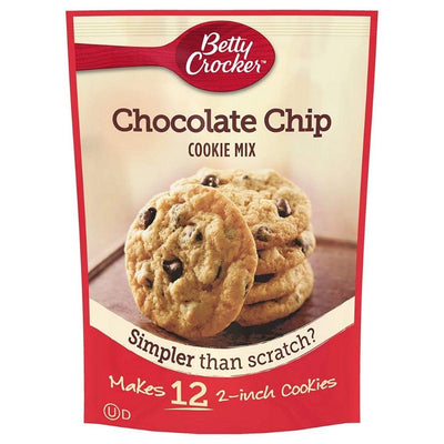 Betty Crocker Chocolate Chip Cookies Mix, preparato per biscotti con gocce di cioccolato da 212g (4720935207009)