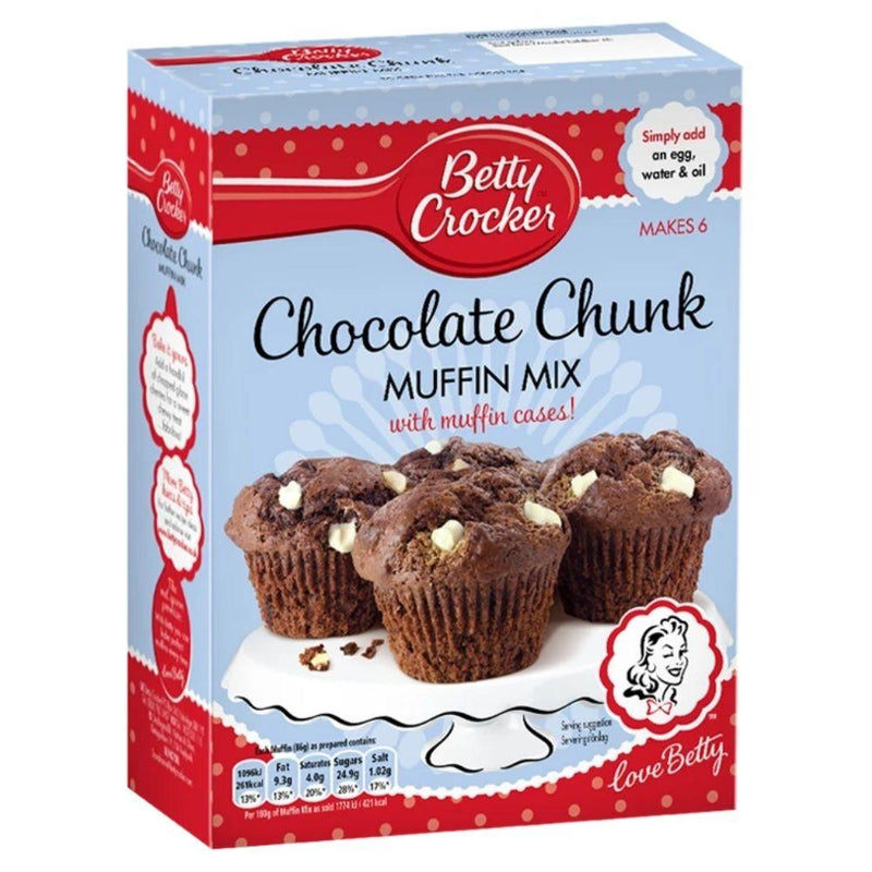 Betty Crocker Muffin Mix Choco Chunk, preparato per muffin al cioccolato da 335g (4783988572257)