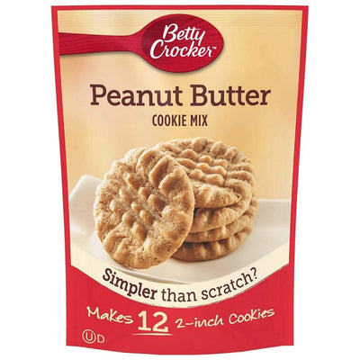 Betty Crocker Peanut Butter Cookie Mix, preparato per biscotti al burro d'arachidi da 204g (4720935239777)