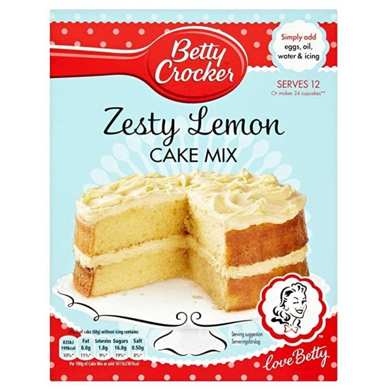 Betty Crocker Zesty Lemon Cake Mix, preparato per torta al limone da 425g (4784094150753)