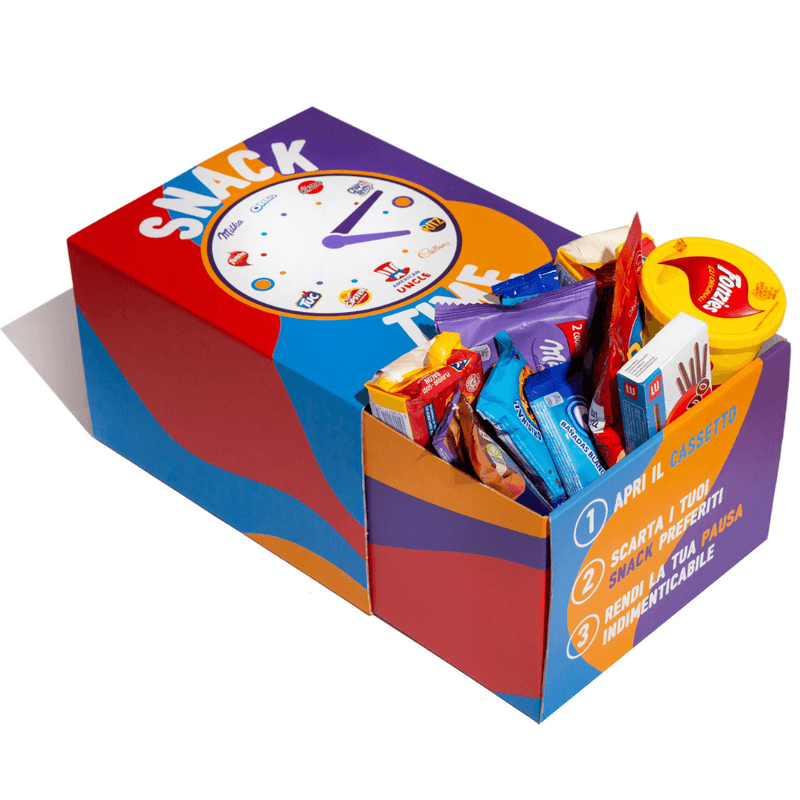 Snack Time box, scatola da 20 prodotti dolci e salati tra i grandi classici