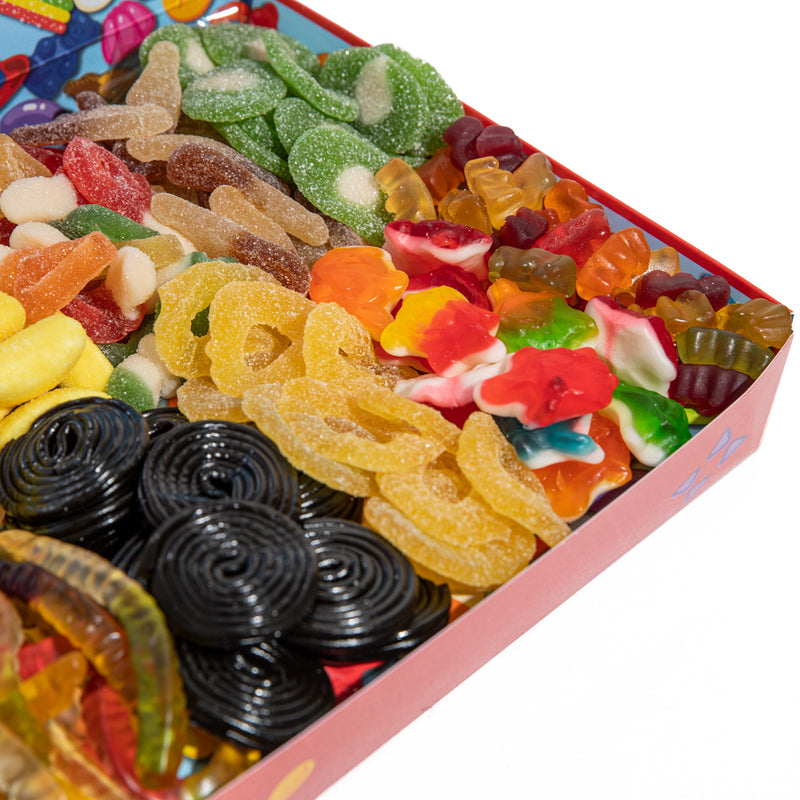 Candy box community selection, scatola di caramelle gommose da 1 kg, 10 gusti