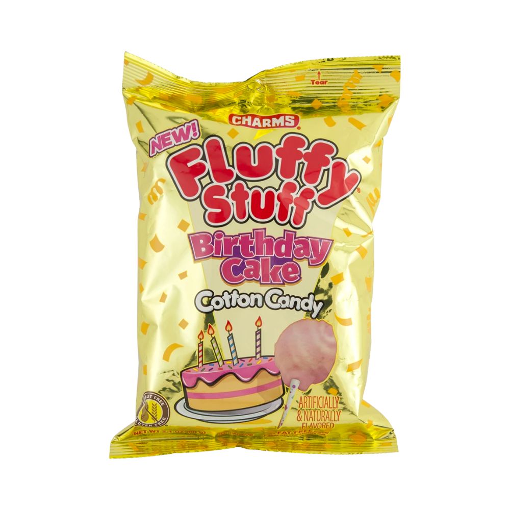Charms Fluffy Stuff Birthday Cake Candy Floss zucchero filato alla