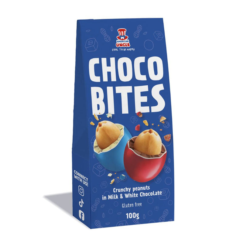 Choco Bites, confetti con arachidi tostate ricoperto da cioccolato al latte e bianco da 100g