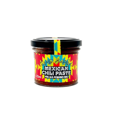 Confezione di salsa Crazy Bastard Mexican Chili Paste Pulla & Pequino Chili da 125g