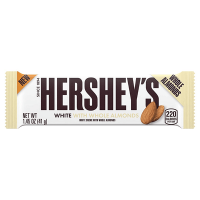 Hershey's White Creme With Almonds, barretta di cioccolato bianco con mandorle da 41g
