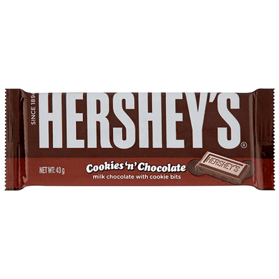 Hershey's Cookies'n'Chocolate, barretta al cioccolato e cookies da 43g (1954229583969)