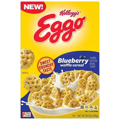 Kellogg's Eggo Blueberry Waffle, cereali al gusto di waffle ai mirtilli da 249g (4787918110817)