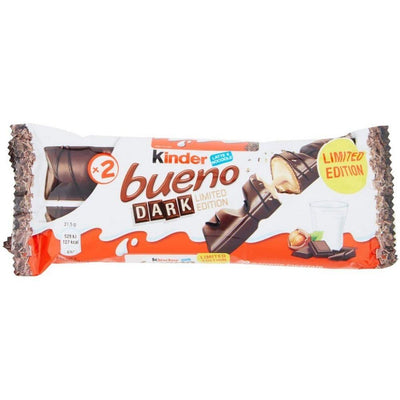 Kinder Bueno Dark, wafer ricoperto di cioccolato fondente ripieno di crema di nocciole da 43g