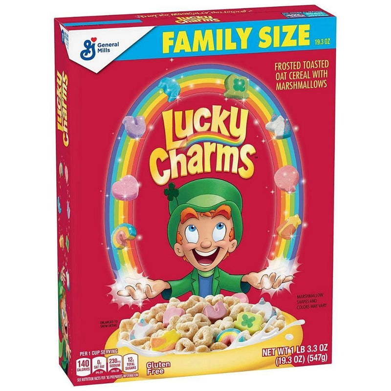 Lucky Charms Family Size, cereali con marshmellow confezione da 547g (4760381915233)