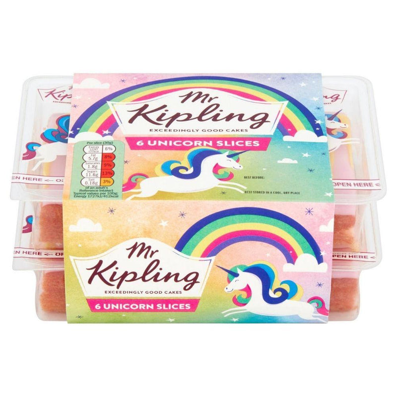 Mr Kipling 6 Unicorn Slices, tortine unicorno da 212g (4699596423265)
