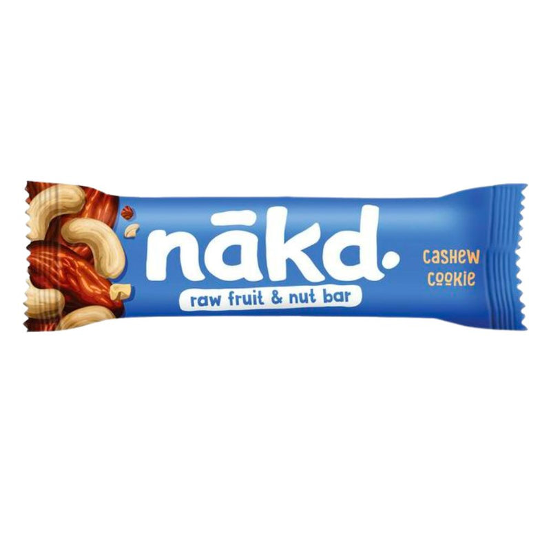 Confezione da 35g di barretta di frutta al gusto di biscotto agli anacardi Nakd Cashew Cookie
