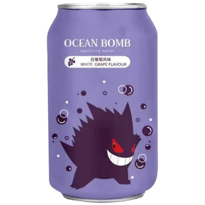 Ocean Bomb Pokemon Gengar Grape Flavour Sparkling Water, bevanda al gusto d'uva da 330ml (4649278865505)