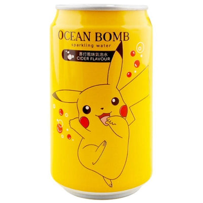 Ocean Bomb Pokemon Pikachu Cider Flavour Sparkling Water, bevanda fruttata al sidro da 330 ml (4649278505057)