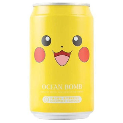 Ocean Bomb Pokemon Pikachu Cucumber Flavour Sparkling Water, bevanda al cetriolo da 330ml (4649278767201)