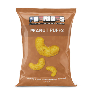 Confezione da 40g di cornetti di mais Patriots Peanut Puffs