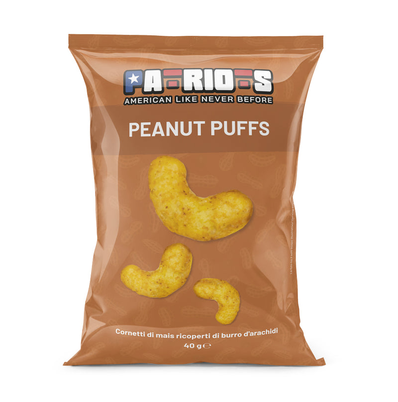 Confezione da 40g di cornetti di mais Patriots Peanut Puffs