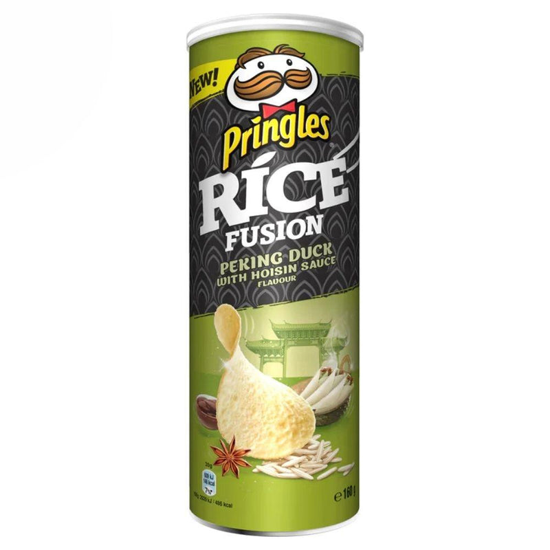 Pringles Rice Peking Duck And Hoisin, patatine al gusto di anatra alla pechinese con salsa Hoisin da 160g (4659028918369)