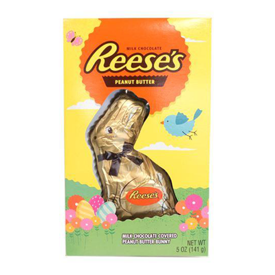 Reese's Milk Chocolate Peanut Butter Easter Bunny, coniglietto di cioccolato al latte ripieno di burro d'arachidi da 141g (4553757392993)