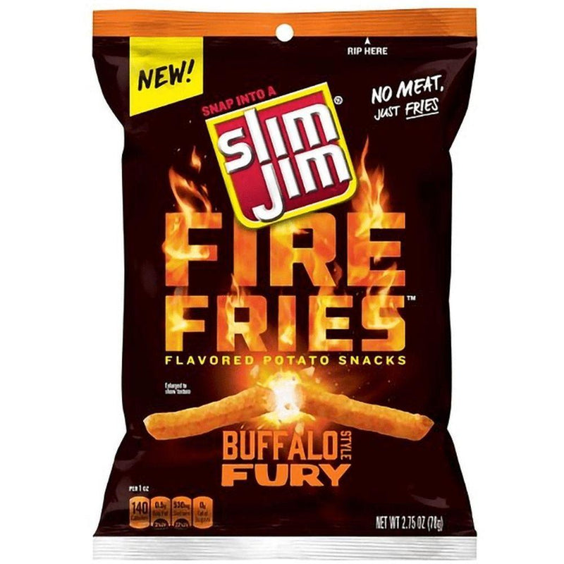 Slim Jim Fire Fries Buffalo Fury, patatine piccanti al gusto di salsa buffalo da 78g (4784024453217)