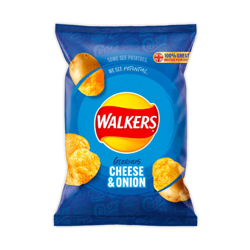 Walkers Cheese & Onion, patatine al gusto di formaggio e cipolla da 32.5g SCADENZA 18/03/2023