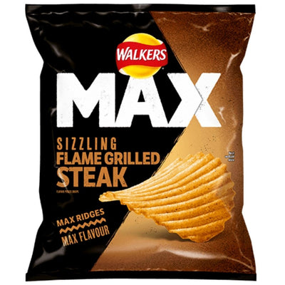 Walkers Max Flame Grilled Steak, patatine al gusto di carne alla brace da 50g (4699597996129)